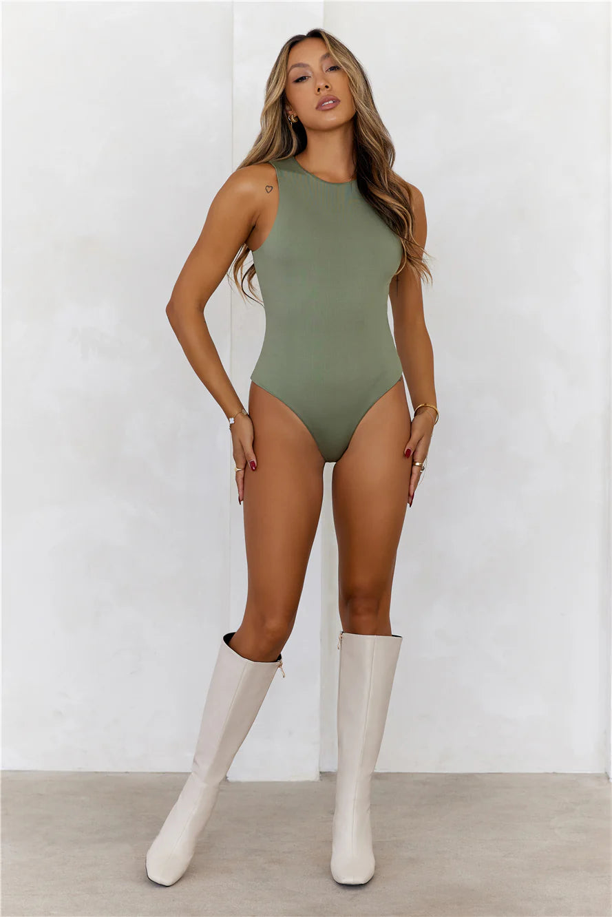 BASE  Repeat After Me Bodysuit Khaki