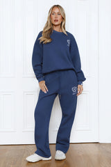 BASE Round Neck Emblem Sweatshirt Navy