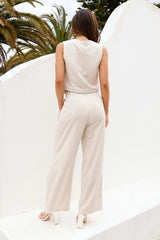 Warmest Island Linen Blend Pants Beige