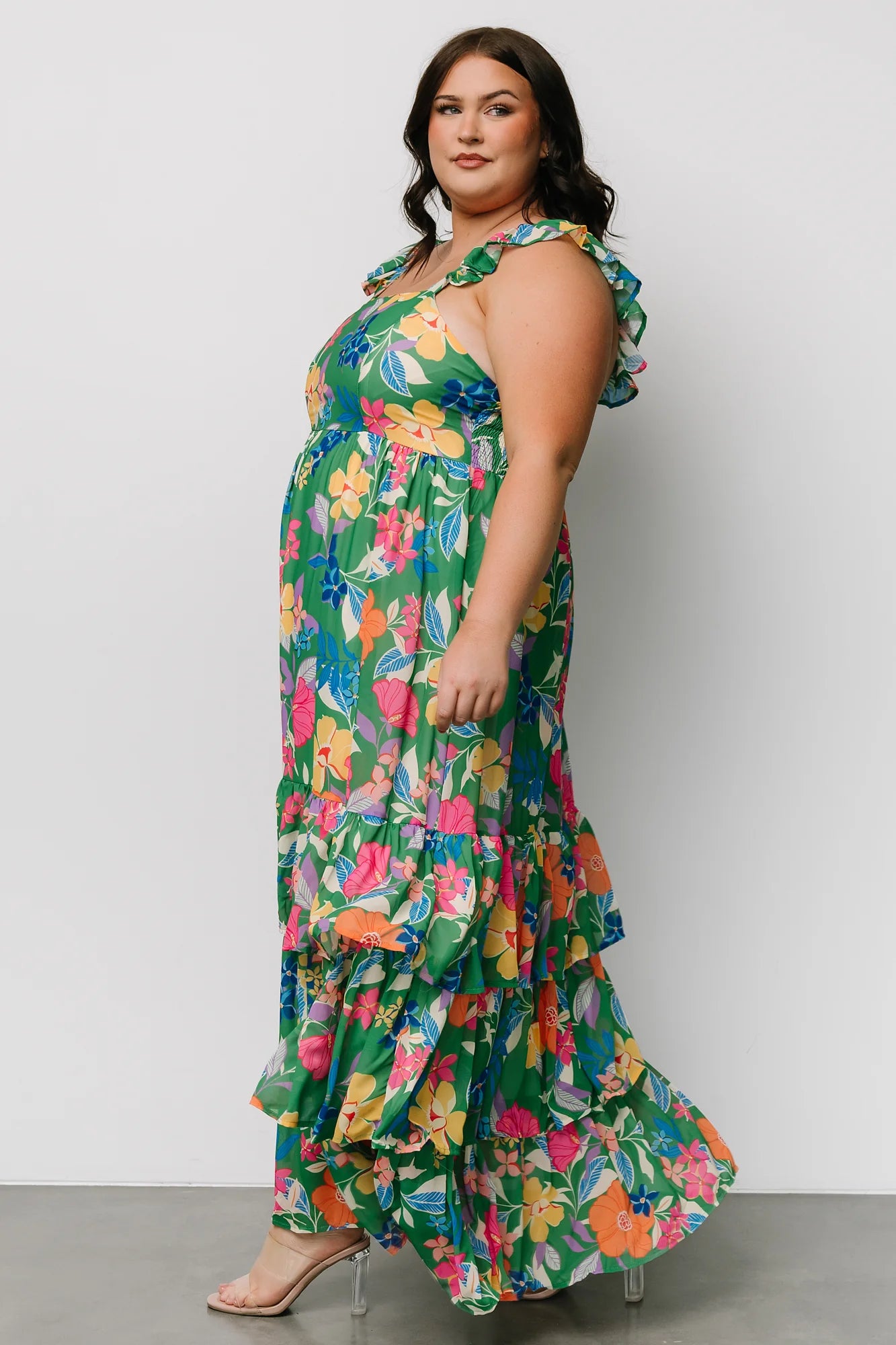 Monte Tiered Maxi Dress | Green Multi