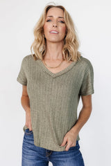 Tylee Knit Top | Dusty Olive