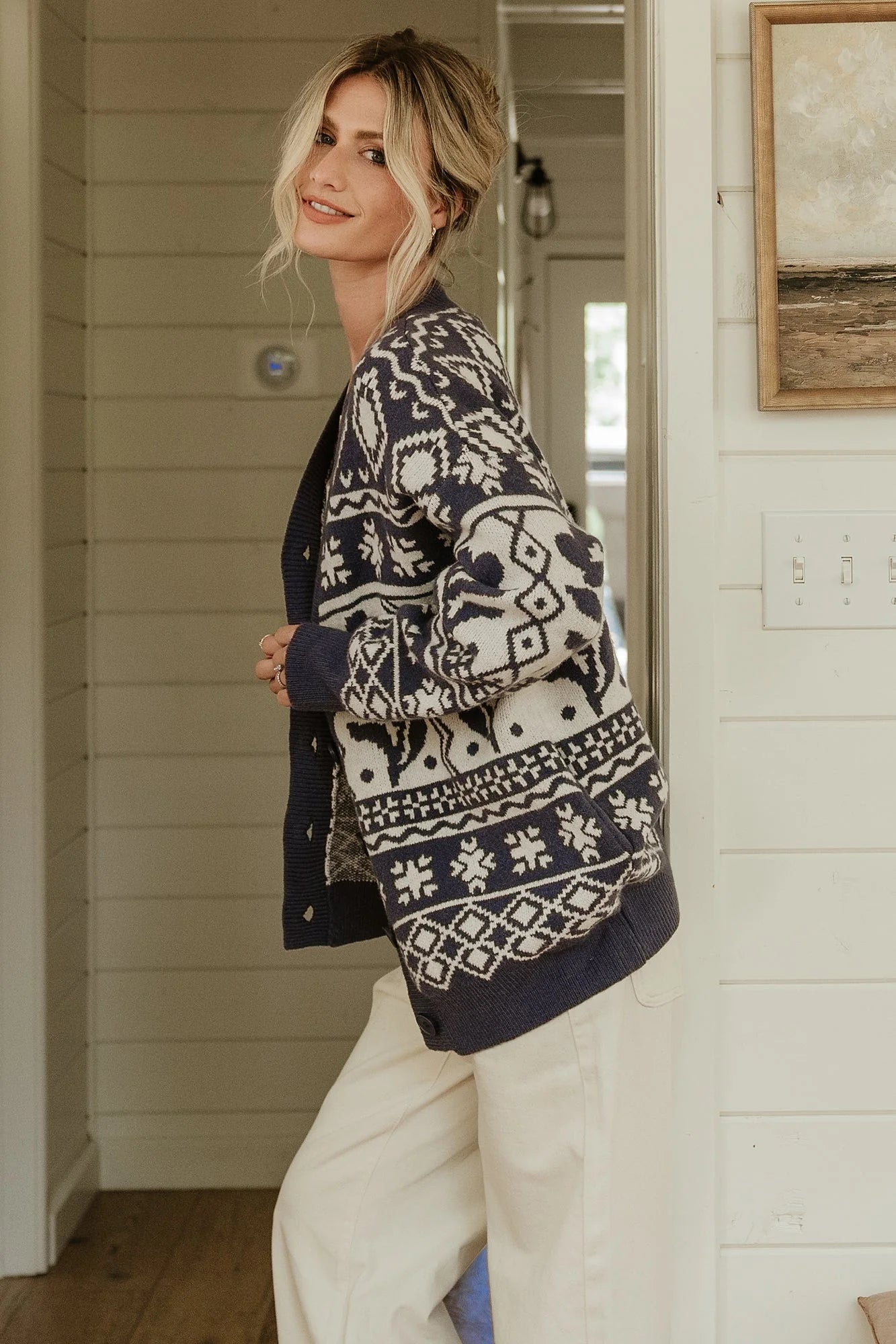 Jackson Oversized Cardigan | Slate Print