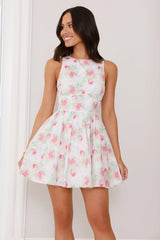 Whimsical Petals Mini Dress Pink
