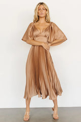 Aubree Pleated Dress | Champagne