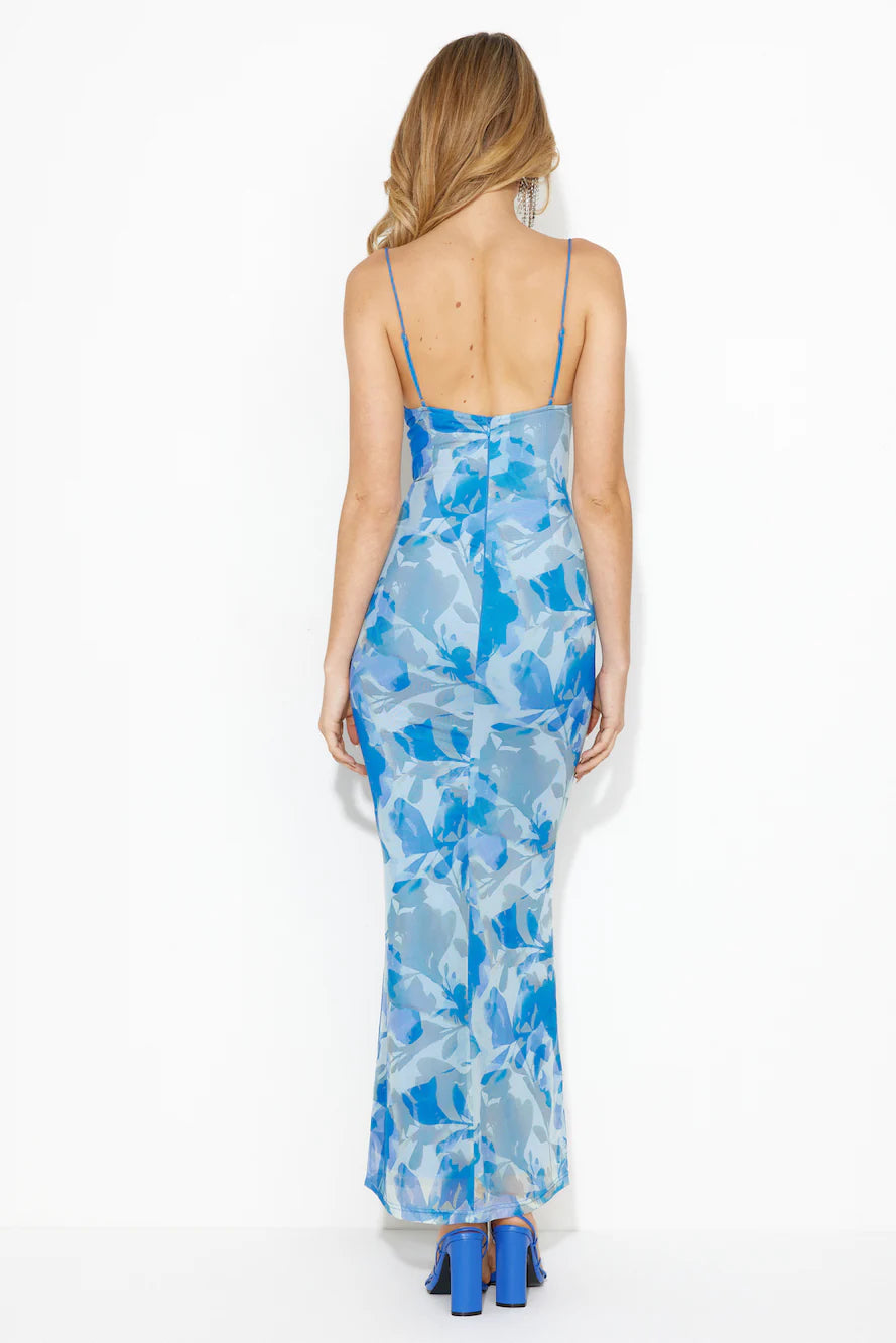 Best Of Her Mesh Maxi Dress Blue