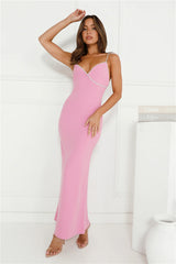 Crystal Glitz Maxi Dress Pink