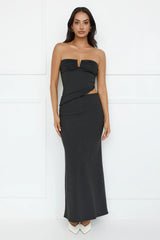 Endless Maxi Skirt Onyx Pinstripe