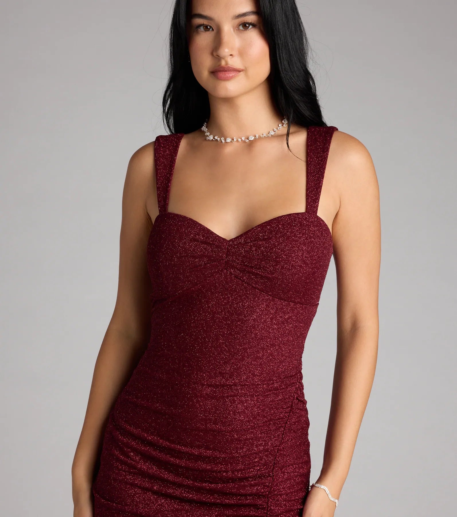 Savannah Glitter Cutout Midi Formal Dress