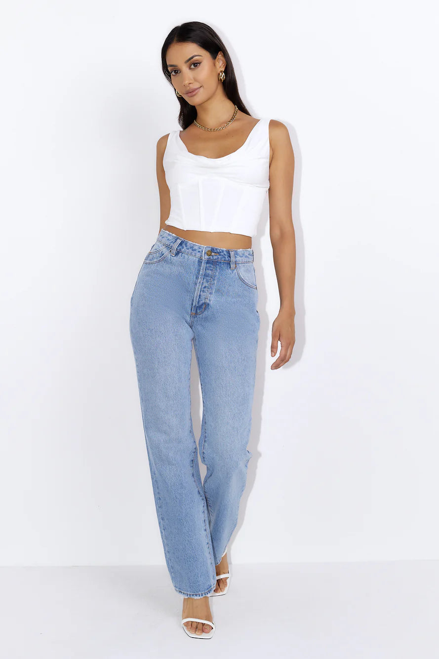 Drinks With You Crop Top White