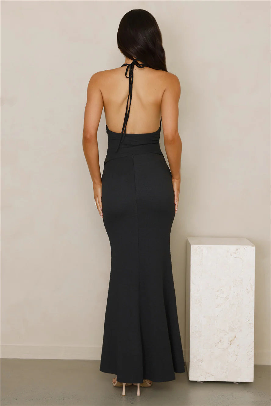 Coral Cove Maxi Skirt Black