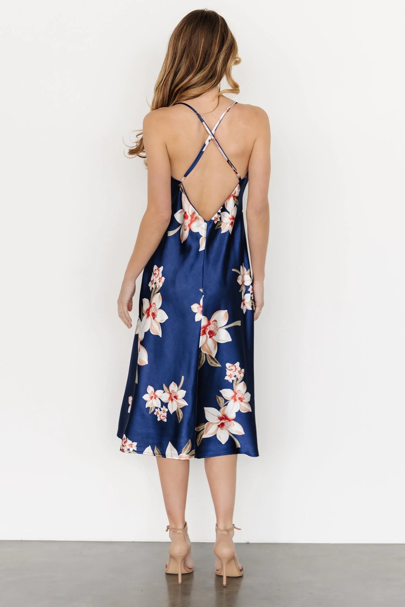Katarina Slip Midi Dress | Vintage Blue Floral