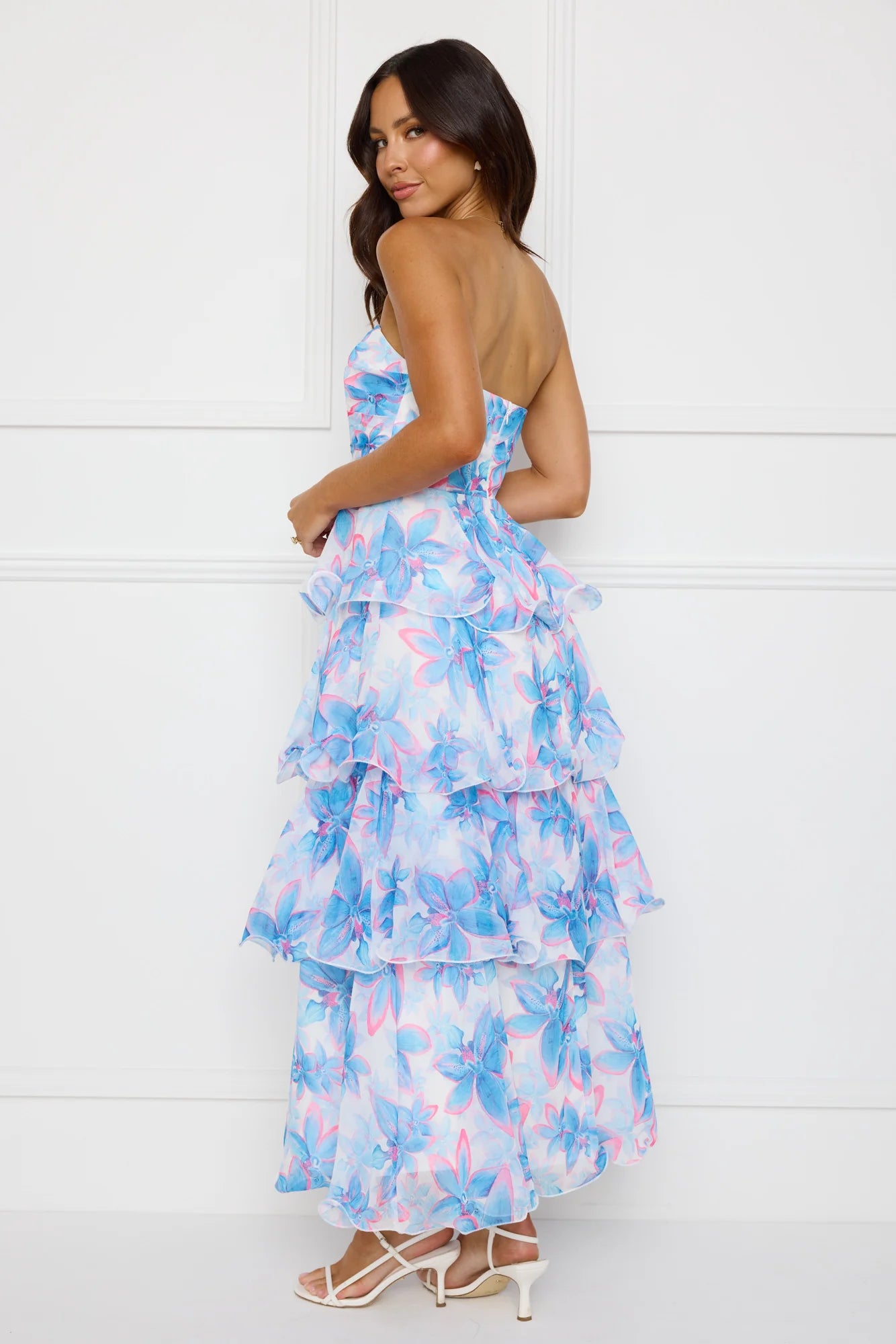 Chicago Chic Strapless Maxi Dress Blue