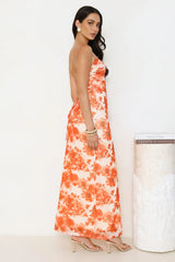 Fabulous Details Mesh Maxi Dress Orange