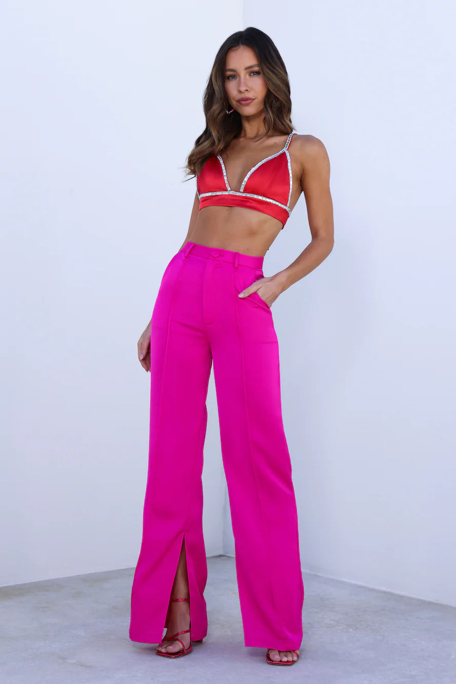 Desire Luxury Crop Top Red