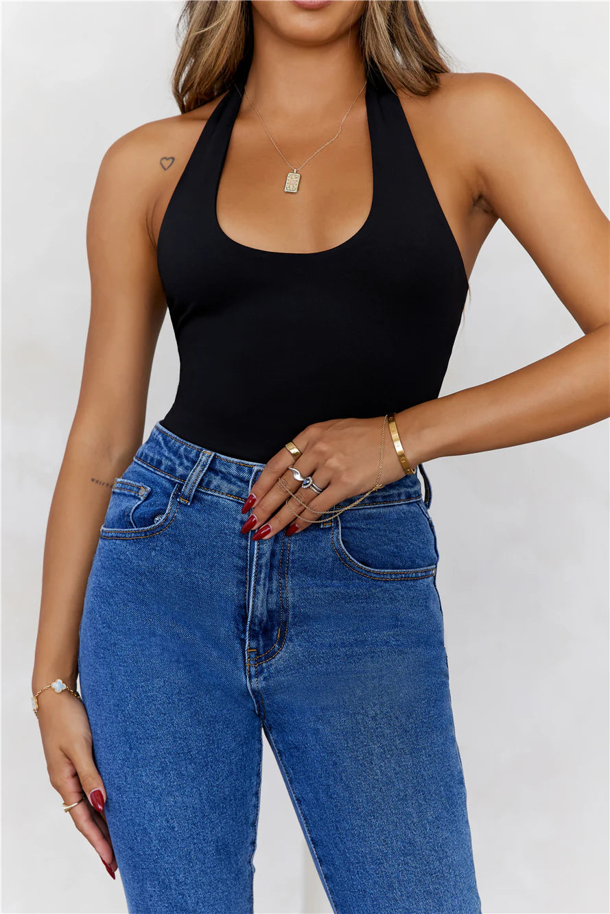 BASE Contour Going Viral Halter Top Black