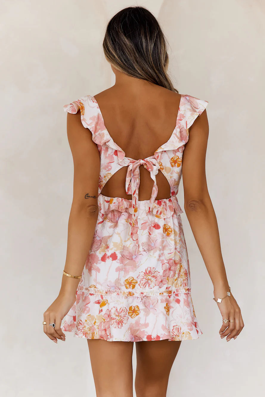 Blooming Summer Mini Dress Pink