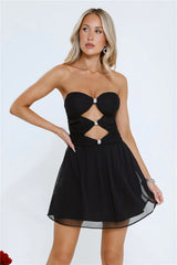 Sunset Solace Strapless Mini Dress Black