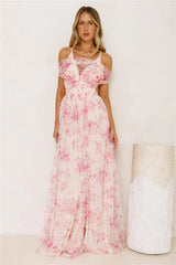 Enchanted Petals Maxi Dress Fuchsia