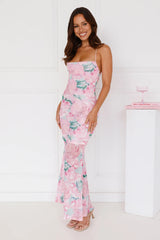 Time With You Mesh Maxi Dress Pink