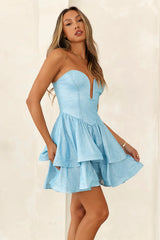 Eyes Of Love Glitter Mini Dress Blue