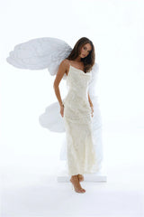 Glitter Gaze Sequin Maxi Dress Cream