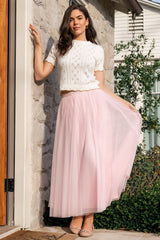 Britt Pointelle Knit Top | Ivory + Natural