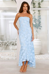 Urban Petal Strapless Maxi Dress Blue