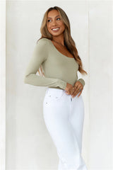 BASE  Second Skin Long Sleeve Bodysuit Sage