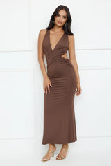 Electric Kiss Maxi Dress Brown