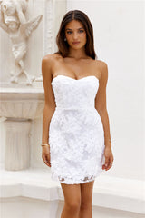 Finding Beauty Strapless Mini Dress White