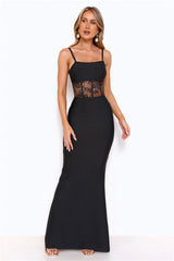 Competition Worthy Bandage Maxi Dress Black