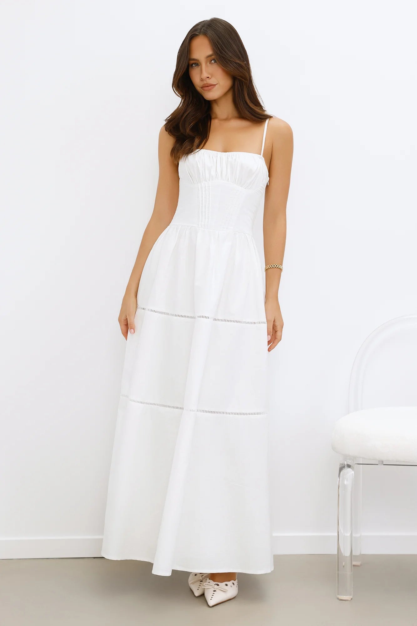 Chic At Sunset Maxi Dress White
