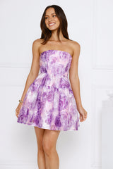 Charlotte Loves Strapless Mini Dress Purple