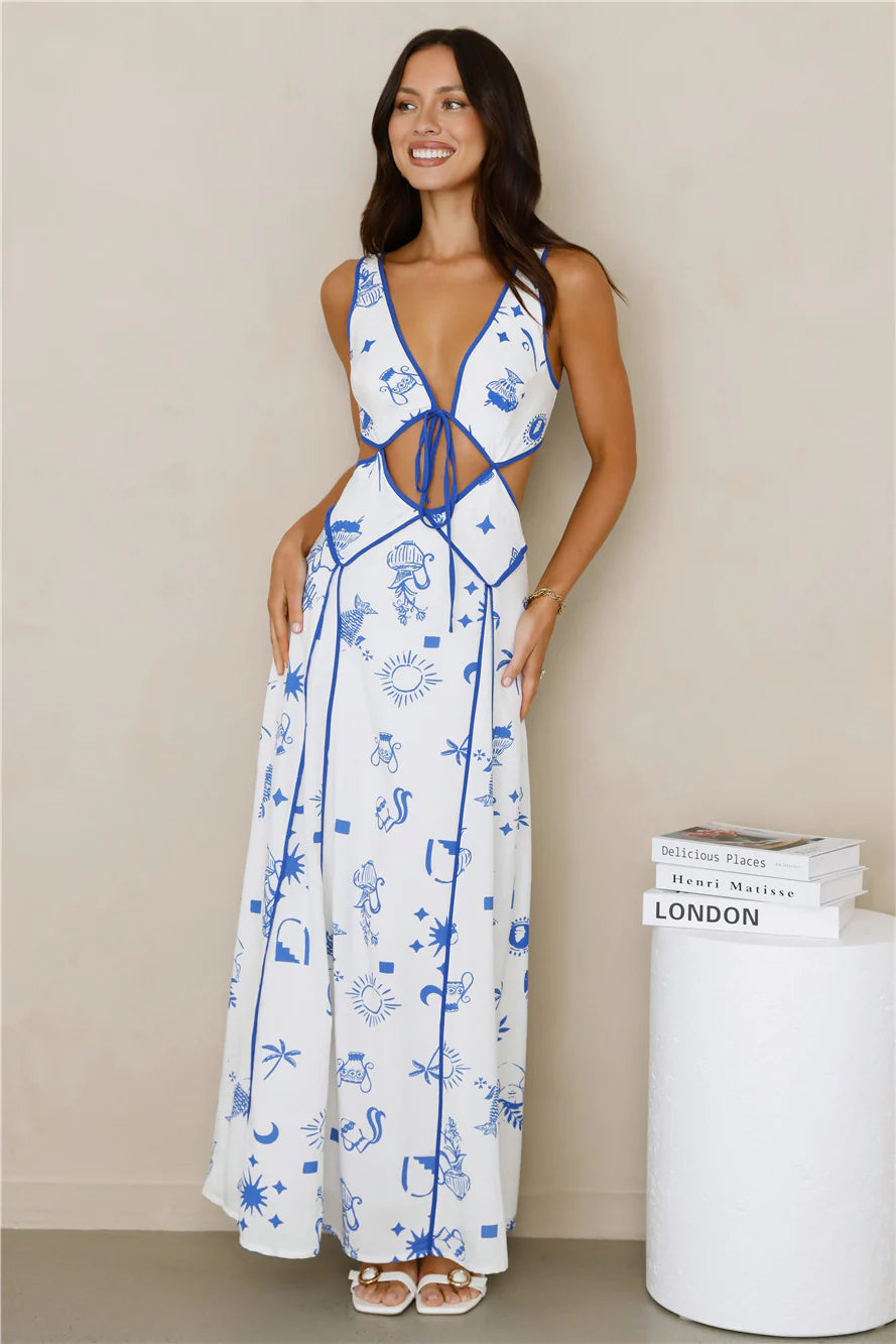 Aegean Dreams Maxi Dress Blue