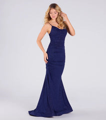 Klarissa Cowl Neck Mermaid Glitter Formal Dress