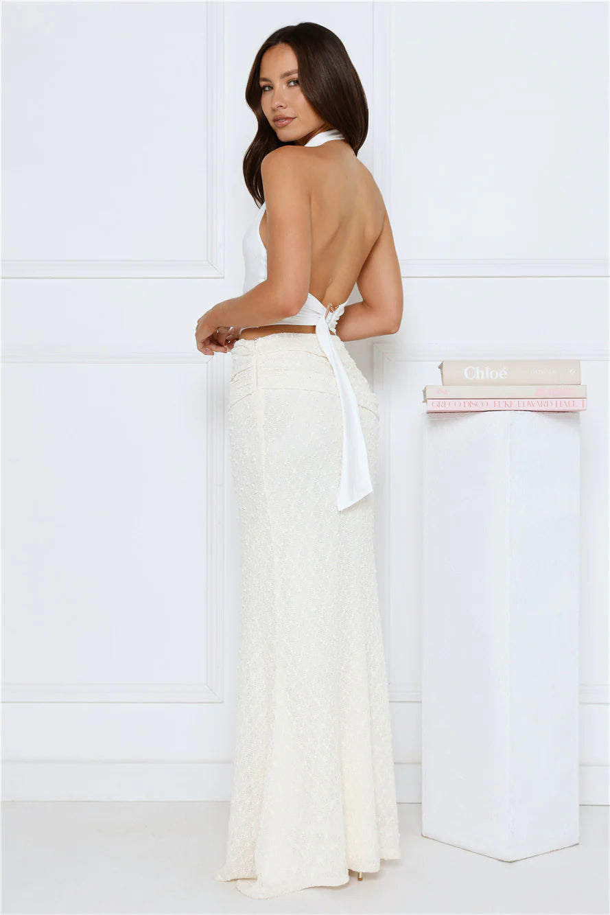 Crème Dream Halter Top White