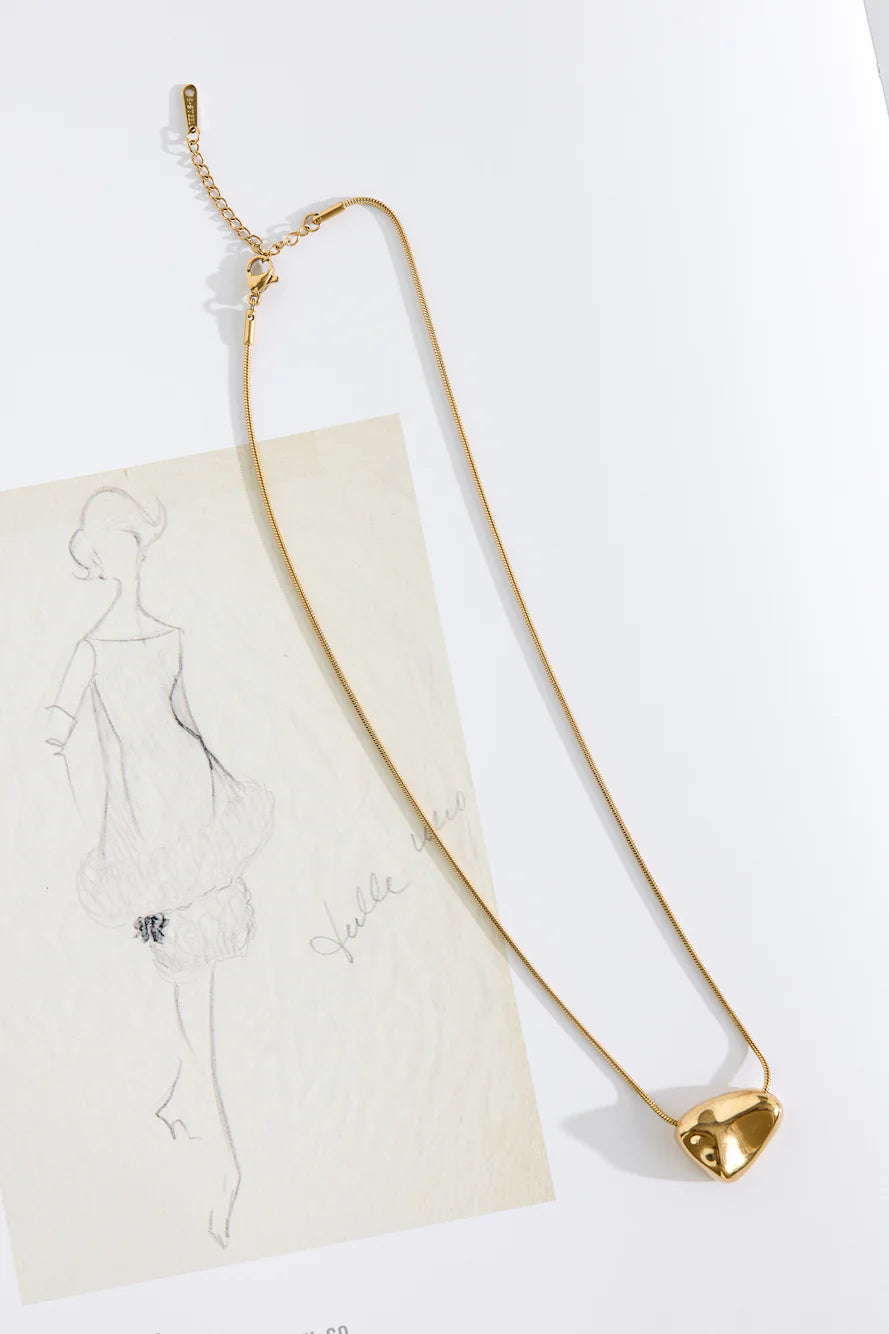 18k Gold Plated Pebble Necklace Gold