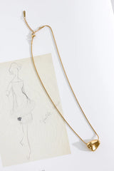 18k Gold Plated Pebble Necklace Gold