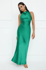 Eden Satin Maxi Dress Green