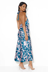 Get On This Level Halter Maxi Dress Blue