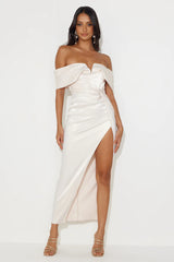 Formal Affair Satin Maxi Dress Pearl