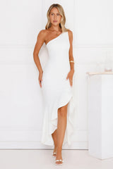 Go To Girl One Shoulder Maxi Dress White