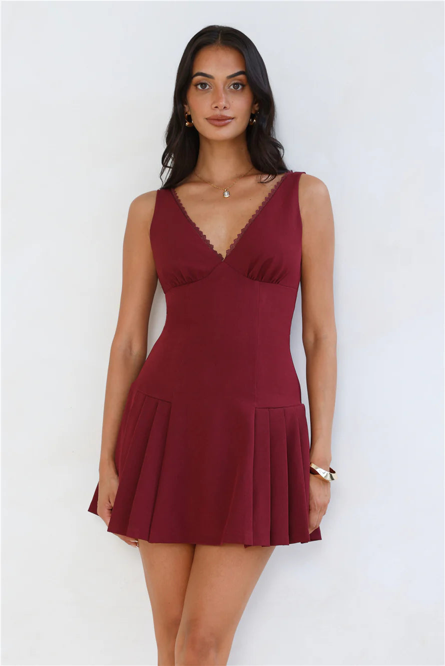 Boost My Mood Mini Dress Burgundy
