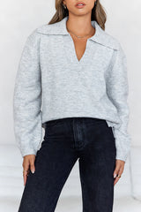 Winter Kiss Knitted Sweater Grey