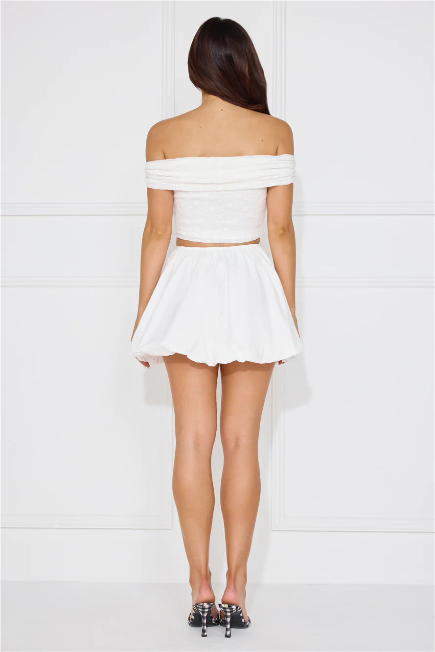 Girl Gossip Bubble Mini Skirt White
