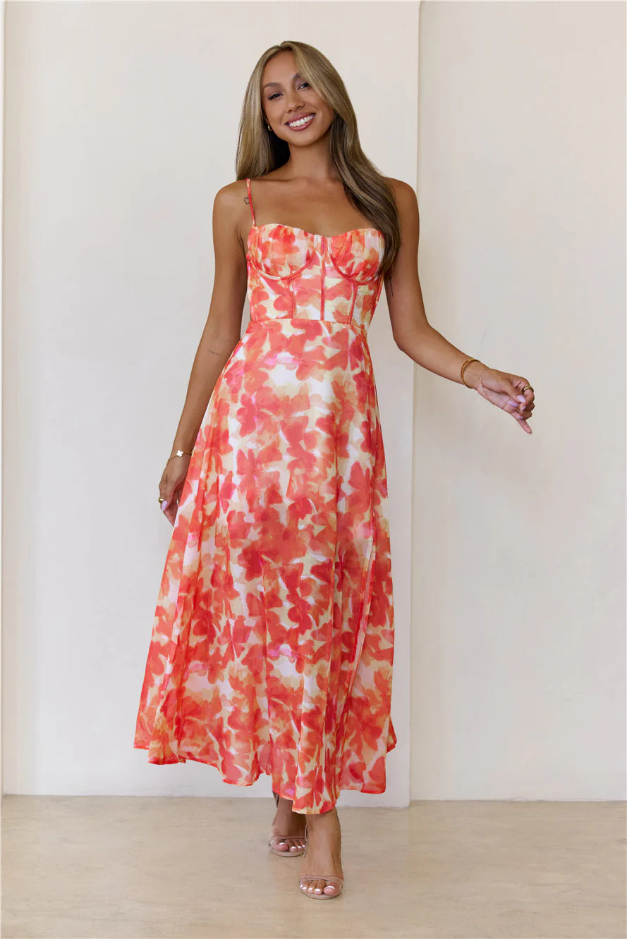 All Eyes Here Maxi Dress Orange