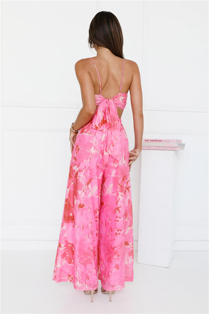 Forest Of Sun Mesh Crop Top Pink