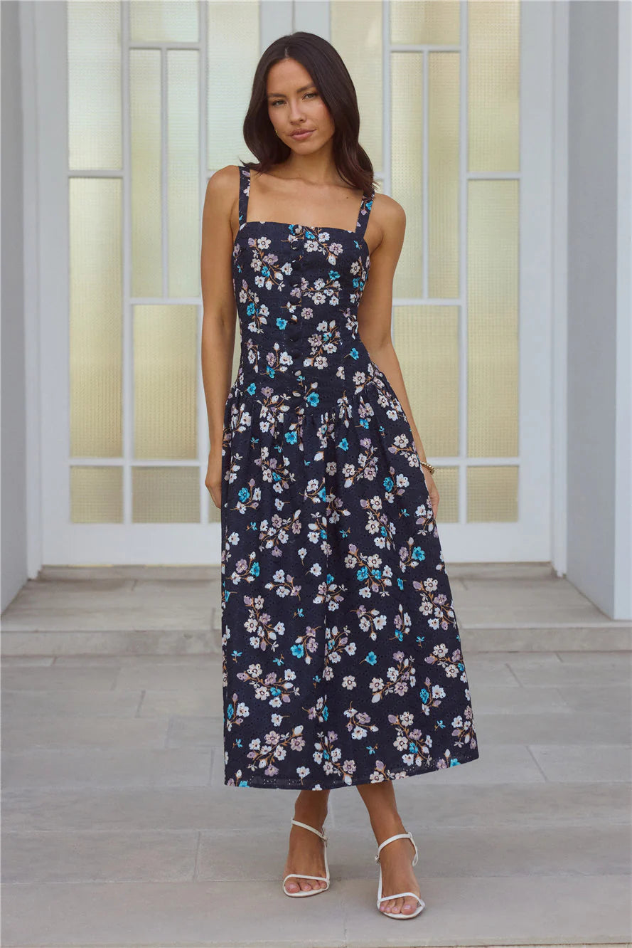 Whimsical Charm Maxi Dress Black