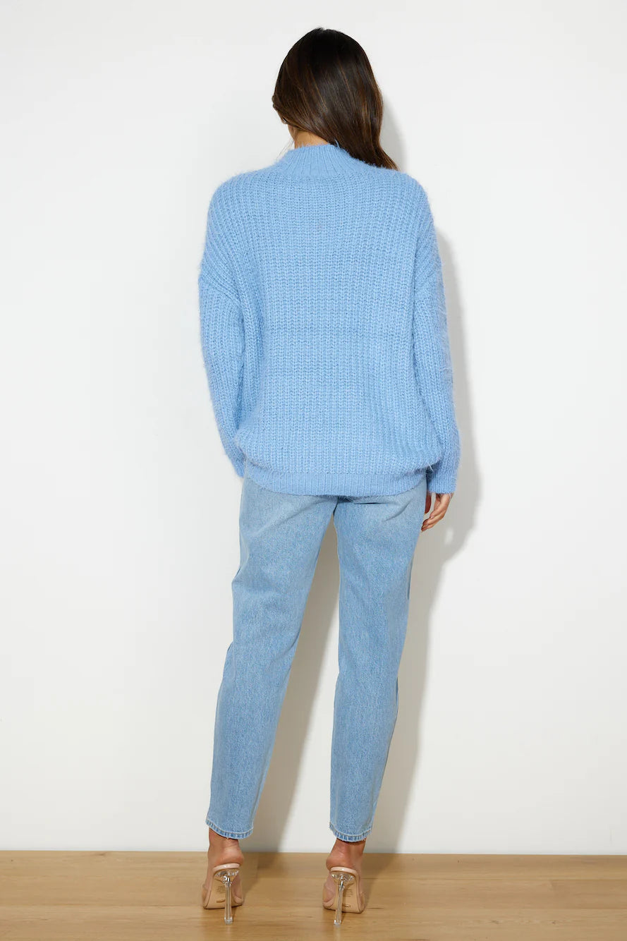 Dreamy Knitted Sweater Blue