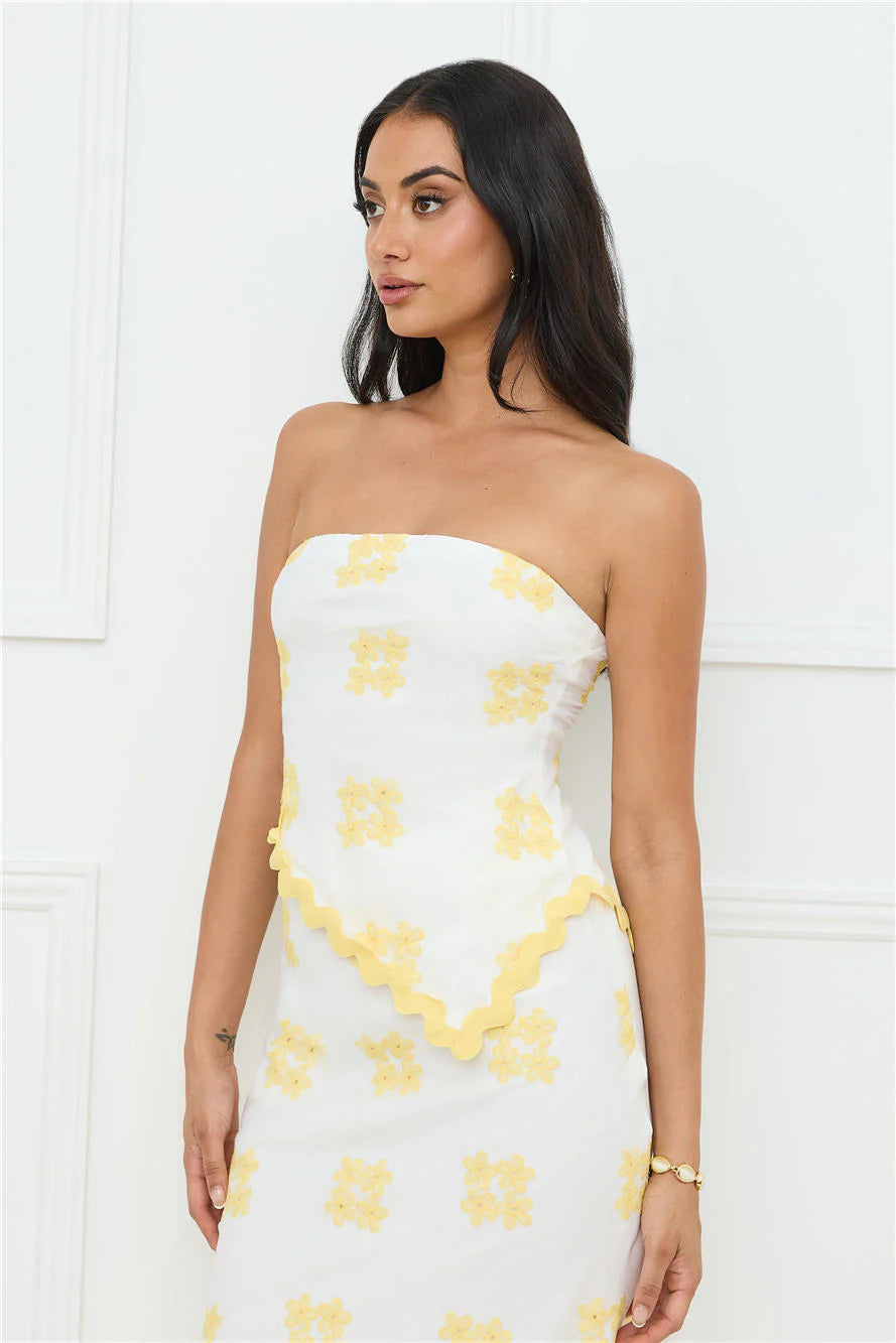 Desert Daze Strapless Top White